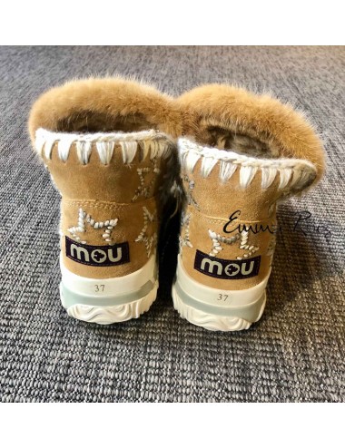 Botas MOU Eskimo trainer wool stars embroidery Black