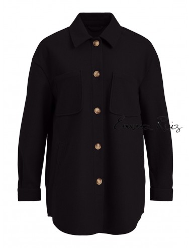 Chaqueta Camisa Oversize VILA CLOTHES Vikimmi Shirt L/S Jacket Black