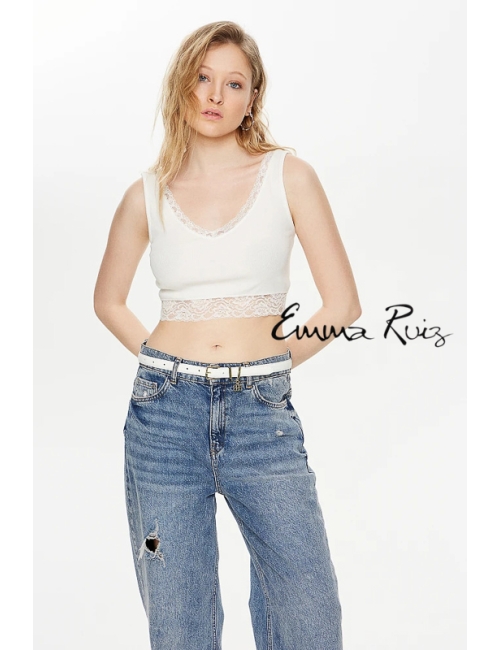 Top Crop BSB con Encaje...