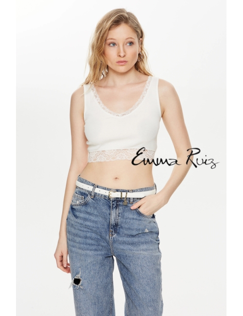 Top Crop BSB con Encaje...