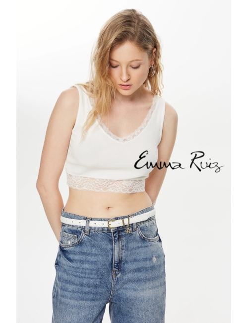 Top Crop BSB con Encaje...