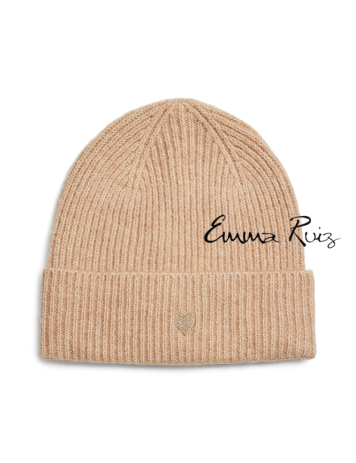 Gorro Pieces  bordado Beig