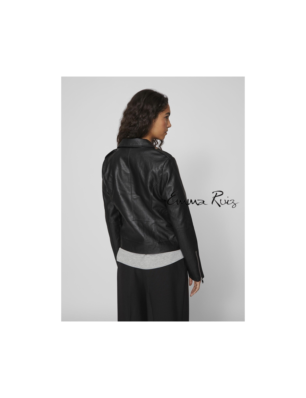 Jacket/Biker Vila Clothes Ecopiel Negra